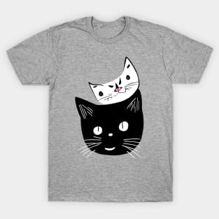 Back cat and white cat T-Shirt